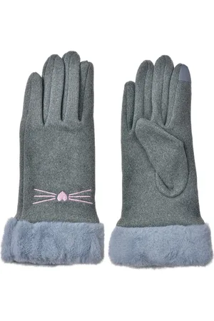 Clayre & Eef Handschoenen met imitatiebont 9x23 cm Polyester