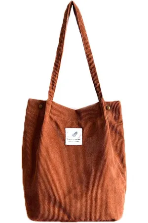 Merkloos Schoudertas voor dames, schoudertas, grote corduroy tas, casual handtas, modieuze stoffen tas voor dagelijks gebruik, kantoor, schooluitstapjes en winkelen,