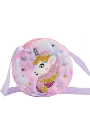 Fashion Favorite Unicorn / Eenhoorn Kinder Tasje - Blauw / Paars | 13,5 x 13,5 cm | Polyester / Acryl |