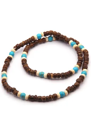 No Evil Kralenketting FLORIDA met kokoskralen wit en turquoise