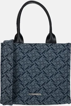 Claudio Ferrici Logo handtas navy