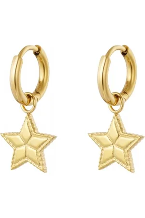 LMPiercings NL Oorbellen ster met print goud