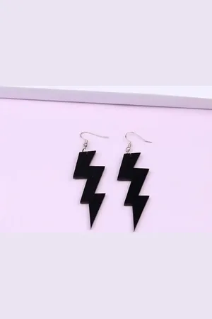 Akyol Oorbellen zwarte bliksemschicht- - oorbel- Cadeau- neon zwarte oorbellen-leuke neon zwarte oorbellen-Sieraad bliksem neon oorbellen– zwarte oorbel -foute feest-foute party-carnaval-90s -90´s -dames-kleur-verjaardag-cadeau