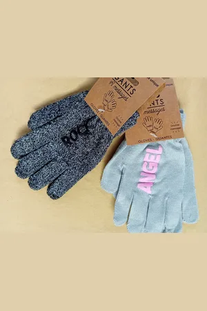 Merkloos Handschoenen - 2 paar tienerhandschoenen met leuke boodschap