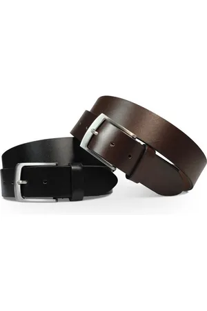 Safekeepers Jeans Spijkerbroek Rundleer Broekriem 4 Cm - en Donkerbruin