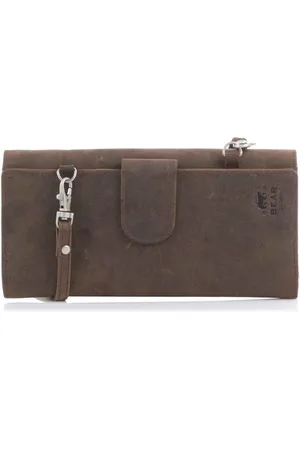 Bear Design Dark Nature Leren Dames Portemonnee / Crossbodytas
