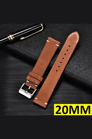 Merkloos Lederen Horloge Band - Horlogebandje - Strap - Universeel - 20MM