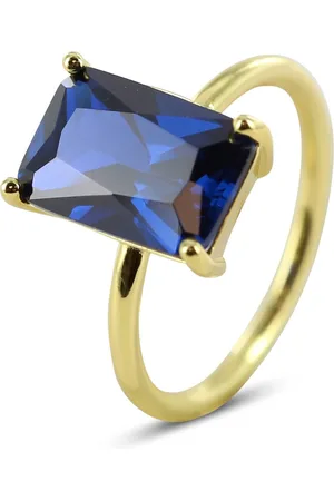 Silventi 9SIL-22590 Zilveren Ring - Dames - Zirkonia - Rechthoek -12 x 8 mm -