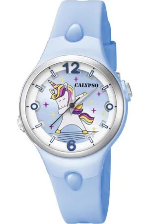 Calypso K5784/4 analoog unicorn horloge 34 mm 100 meter lichtblauw