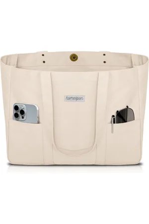 Merkloos Canvas Tote Bag dames handtas grote shopper tassen schoudertas met laptopvak
