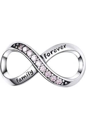 Zilverana Infinity family forever zirkonia bedel | bedels voor armband | Oneindig bead | bedels beads cadeau | | geschikt voor alle bekende merken | 925 zilver | moederdag