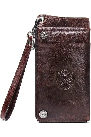 Contacts Leren portemonnee heren Crazy Horse Leather - portefeuille heren - mannen cadeautjes cadeau voor man - portemonnee heren pasjes houder - Top kwaliteit Leer