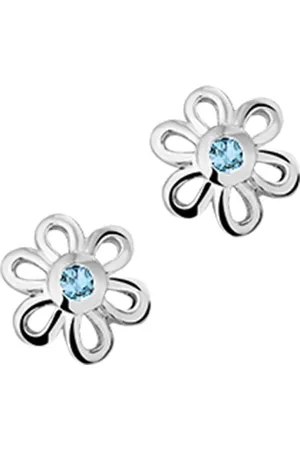Yo&No Oorbellen - Zilver - Oorknoppen - Bloem - Topaas - 8/8,5mm - Kinderen - Zilver 925