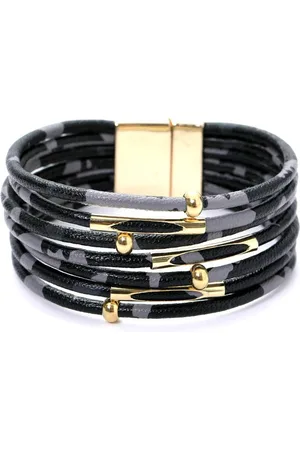 Montebello Armband lani Black - Pu Leer - 25mm - Magnetische Sluiting - 20cm
