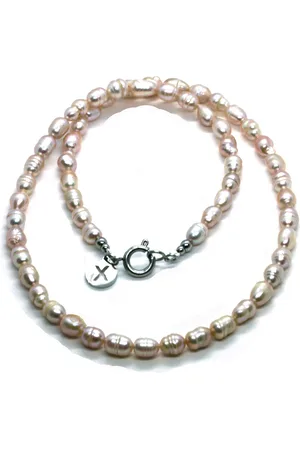 IBIZA MEN MENS JEWELLERY Jongens ketting - zoetwaterparel - 36cm - IbizaMen KIDS