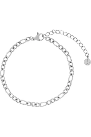 essentialistics Armband basic open gemixte schakels - Volwassenen - Zilverkleur - Stainless steel (verkleurt niet) - Verlengkettinkje