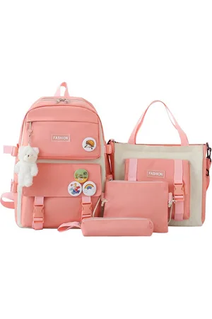 Merkloos 4-delige Waterdichte Schoolrugzak Set voor Kinderen & Tieners - Inclusief Lunchtas, Schoudertas & Etui - Stijlvol, boekentas voor zomer of school
