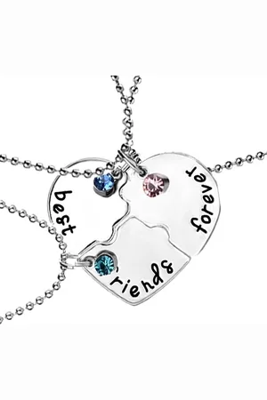Kasey Vriendschapsketting - Vriendschap Cadeau - Vriendschapsketting - BFF Ketting - Best Friends Ketting - Hart met steentje