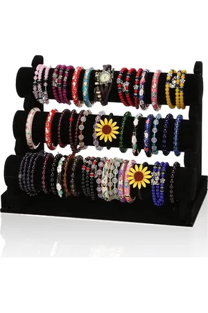 Merkloos Armbandhouder standaard, 3-laags fluwelen armband displayhouder sieradenstandaard voor armband, ketting en horloge