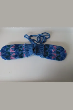 Merkloos Wantjes - Unie - Gebreid - Blauw, groen , roze - T1