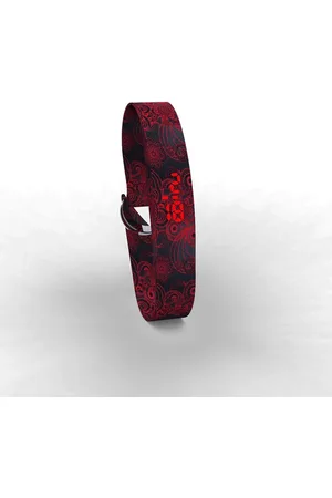 Too Late Digitaal horloge - Fabric - katoenen band - Flower 4