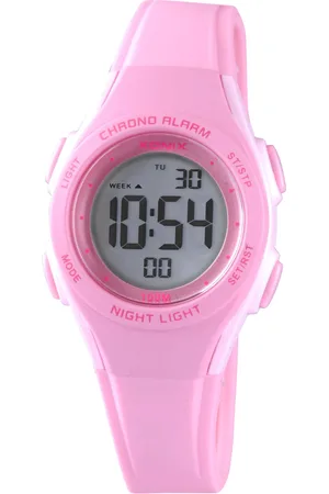 XONIX BAY-A01 - Horloge - Digitaal - Kinderen - Unisex - Siliconen band - ABS - Cijfers - Achtergrondverlichting - Alarm - Start-Stop - Tweede tijdzone - Datumaanduiding - Waterdicht - Roze - 10 ATM