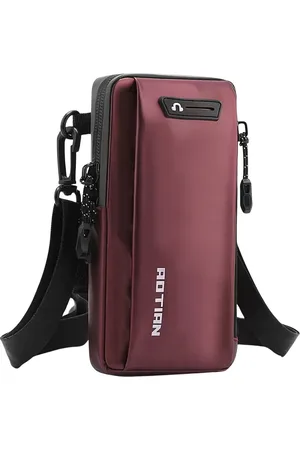 Ainy Rotian Wijn Rood - Schoudertas met vakken en pasjeshouder - multifunctionele handtas voor heren en dames - klein telefoontasje voor smartphone , iphone , sleutels , portemonnee | crossbody tas schouderband | loopband hardloop telefoonhouder