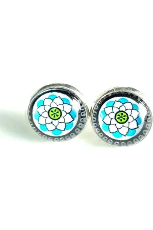 2 Love It Print W/B - Oorbellen - Blauw - Groen - Wit