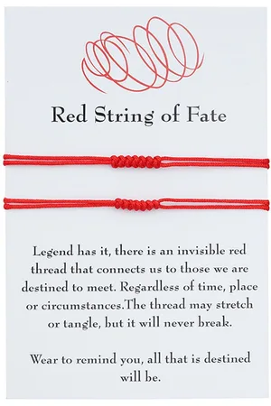 Bixorp Friends Vriendschapsarmbandjes voor 2 met Rode "String of Fate" - BFF ArmbandMeisjes - Best Friends Armband Vriendschap Cadeau voor Twee