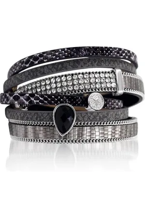 Montebello Armband Amer - Pu Leer - Zirkonia - 20mm - 38cm