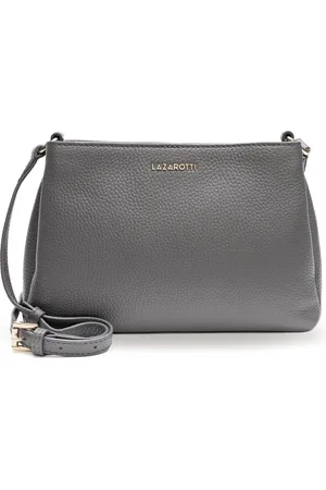 Lazarotti Leren Schoudertas Bologna Leather MK Crossbody Bag Grijs