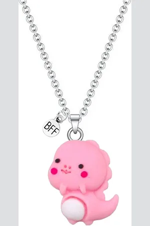 Bixorp Ketting met Dinosaurus - Roze - Schattige Dino met ei - 45cm + 5cm verstelbaar - Kawaii