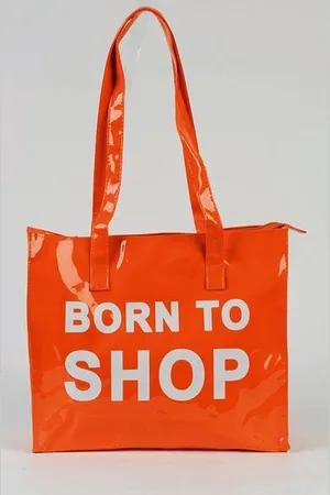 Merkloos Born to Shop Tas