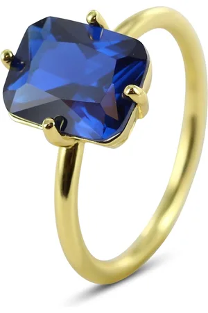 Silventi 9SIL-22577 Zilveren Ring - Dames - Zirkonia - Rechthoek -10 x 8 mm -