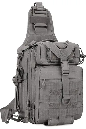 Merkloos Tactische borsttas, militaire schoudertas, waterafstotend, sling rugzak, crossbody bag, multifunctioneel voor vissen, sport, kamperen, fietsen, outdoor