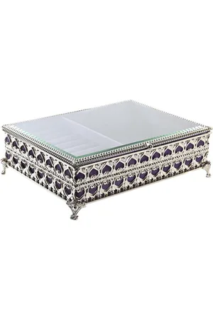 Dkd Home Decor Doos-Juwelenkistje Kristal Metaal (24 x 18 x 7 cm)