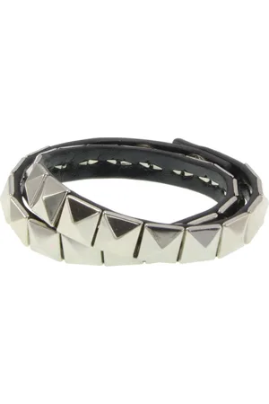 Behave – Wikkelarmband – Imitatieleer – ;Zilver – Studs – Verstelbaar – Rock Style