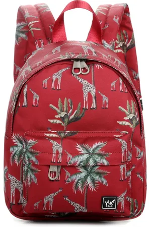 YLX Gear SALE: YLX Hemlock rugzak (S) / schooltas voor kinderen (jongen / meisje). Bordeaux met giraf. gerecyclede plastic flessen. Eco-friendly. peuters - kleuters - kinderdagverblijf - dierenprint. Te klein voor Belgie, lees omschrijving.