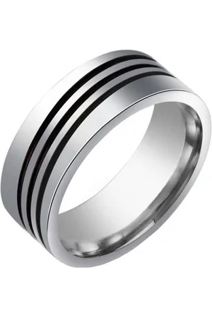 LGT JWLS Stalen mannen ring Triple Diagonal Stripe-23mm
