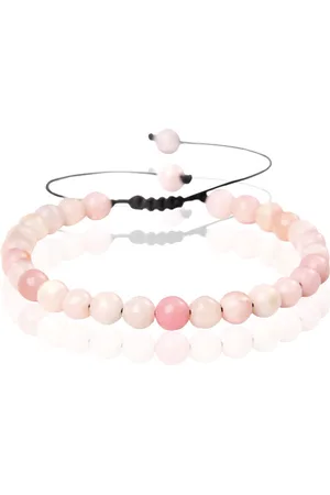 Memphis No.2 Natuursteen Armband Dames - 6mm Pink Opal