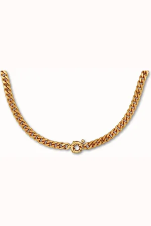 ByNouck Jewelry - Ketting Flat Curb Schakel - Sieraden - Vrouwen Ketting - Verguld - Halsketting