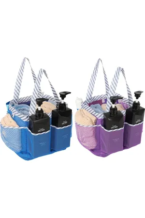 Merkloos Toilettas21,5 cm L x 23,5 cm B x 21,5 cm H, dubbele handvatten met 7 zijvakken wanneer volledig