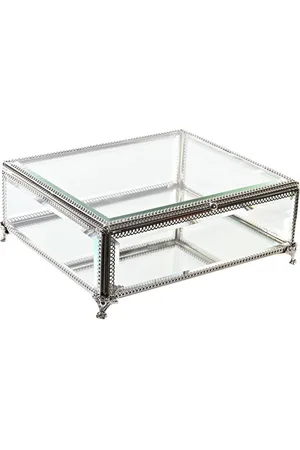 Dkd Home Decor Doos-Juwelenkistje Kristal Metaal (25 x 21 x 10 cm)