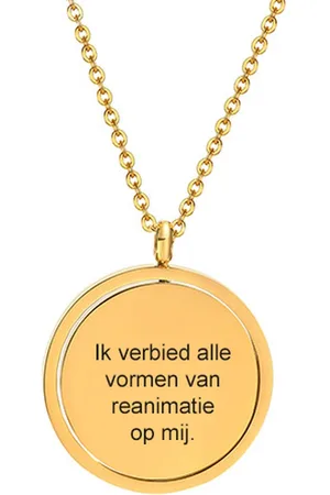 Amodi Gegraveerde Niet Reanimeren Ketting - Niet Reanimeren Penning - Do Not Resuscitate - Gegraveerd - Spinner - Cirkel - Ronde Draaibare Hanger - Draaibaar - Roestvrij Staal - RVS - Verstelbaar