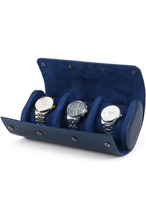 Merkloos Luxe Horloge Rol 3 Stuks | Horlogedoos | Horloge Etui Leer | Watch Roll | Horloge Houder Sieradendoos | Horloge Opbergdoos Heren |