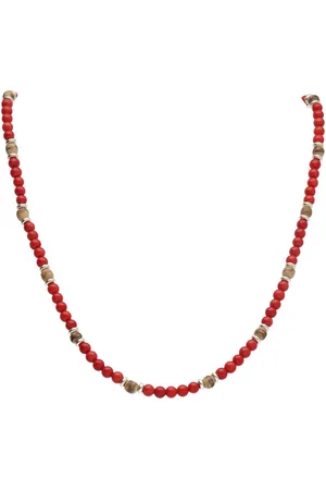 Bela Donaco Ketting Classic B4 – Rode Parelmoer – Sterling Zilver