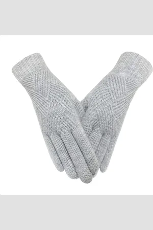 Merkloos Warme heren- en dameshandschoenen - gebreide handschoenen - dik touchscreen - winterhandschoenen - warme fleecevoering - manchetten - winddichte dubbel Stretch handschoenen - geschikt voor skiën, fietsen, wandelen, buitensporten