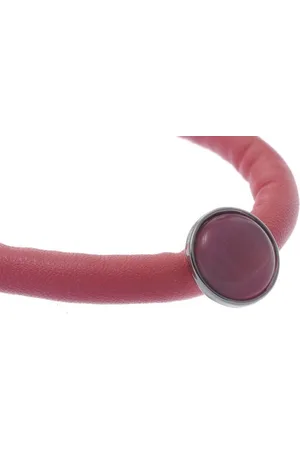 Behave Armbandje van imitatieleer met steentje
