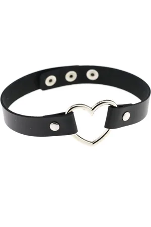 KIMU Choker Hartje - Pu Leer Collar Ketting Hart Halsband Lolita Festival