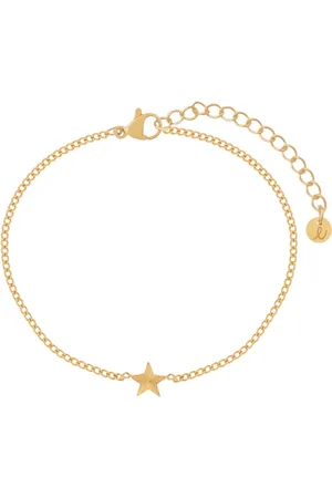 essentialistics Armband gevlamd sterretje - Volwassenen - Goudkleur - Stainless steel (verkleurt niet) - Verlengkettinkje
